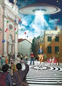 Alfredo Castelli omaggia Albissola in una stampa di Martin Mystere